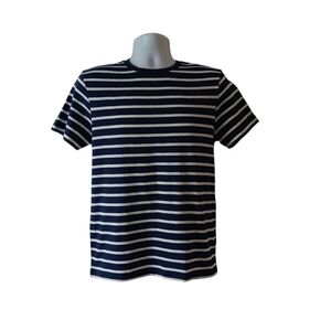 J. Crew Men's Short Sleeve Tee in Navy and White Stripes